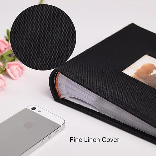 Vienrose Photo Albums 6x4 (15x10 cm) 200 Pockets Linen Cover with Memo Spaces Photobook Large Capacity Pictures Album Memory Book for Wedding, Family, Baby, Holidays, Special Occasions, Black thumbnail 7