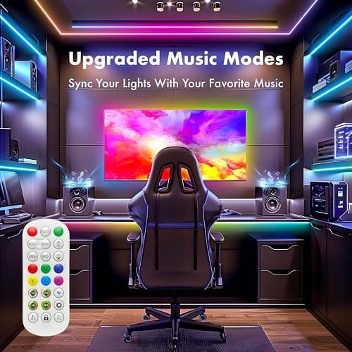 ATHONO 100 ft(2 Rolls of 50ft) IC+RGB,Led Lights for Bedroom,Music Sync Color Changing,Led Strip Lights,with Remote App Control Led Strip,Led Lights for Room Home Kitchen Decor Party thumbnail 3