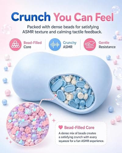 AAHUZGJ Crunchy Soap Squishy ASMR Bead Filled Realistic Handmade Bar Soap, Crunchy Soap Squishy Asmr Stress Ball, Realistic Bar Soap Shape Bead, Filled Crunchy Squishy Stress Ball(Blue) thumbnail 5