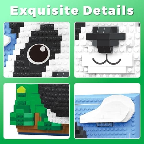 Loyratche Panda Animal 3D Wall Art Micro Mini Building Blocks Set, Unique Home Wall Decor or Table Display Ideal Birthday Toy for Adults thumbnail 6