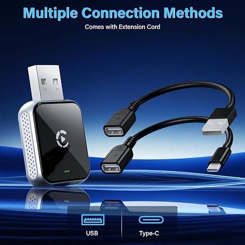 Mini Wireless CarPlay Adapter, 2025 Upgraded iPhone Mini Size Car Play Connect, Black Mirror Wireless and Bluetooth CarPlay Adaptor, Plug&Play, No Delay & Stable Connection, for iPhone thumbnail 8