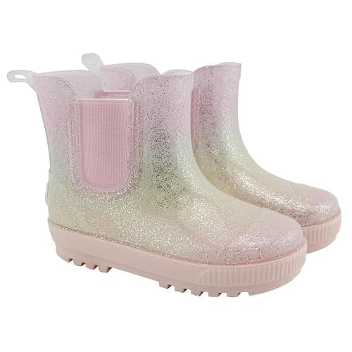BEARPAW Toddler and Kids' Chelsea Rain Boots, Waterproof Rubber Rainboot, Girls/Boys Light Water Shoes for Muddy Park/Hiking thumbnail 2