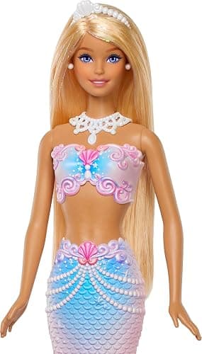 Barbie Bubble Sparkle Mermaid Doll with Bubble-Making Feature & Solution, Tray & Hairbrush, Plus Long, Color-Streaked Blonde Hair thumbnail 5