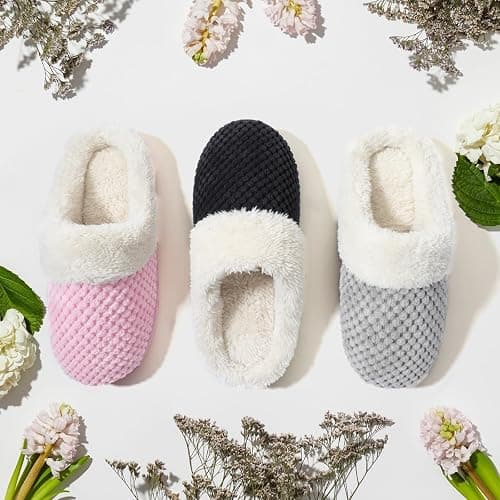 ULTRAIDEAS Women's Warm Winter House Shoes Slippers Memory Foam with Comfy Fleece, Fuzzy Slip-on Indoor Outdoor thumbnail 7