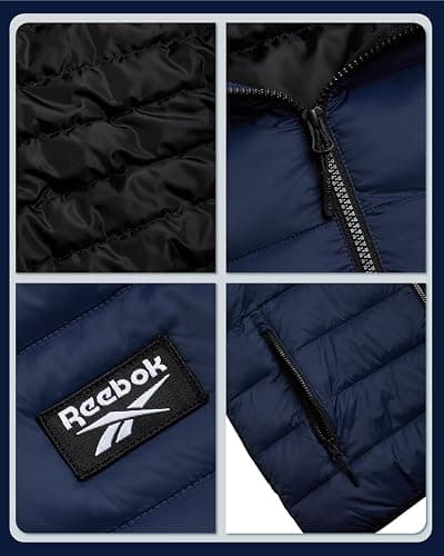 Reebok Mens Puffer Jacket - Lightweight Quilted Glacier Shield Plus Size Puffer Jackets for Men - Insulated Mens Winter Coats thumbnail 3