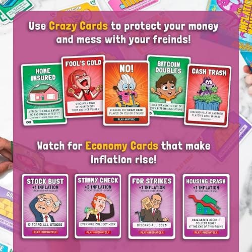 ANGEL STUDIOS Inflation Monster Card Game | Educational Card Game for Kids Ages 8+ | Family Board-Game | Learn Money, Math, Investing, & Inflation | 2-4 Players | Tuttle Twins thumbnail 6