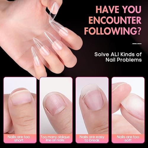 Ranrose Long Almond Nail Tips: 240pcs Nail Tips Full Cover False Nail 12 Sizes Half Matte Pre-shape Acrylic Almond Shaped Press On Nail Tips DIY Nail Salon thumbnail 7