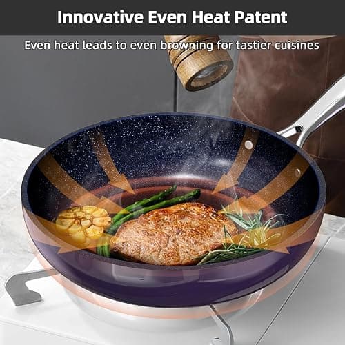 Nuwave Lux 13pc Forged Lightweight Cookware Set PFAS Free, Healthy G10 Duralon Ceramic Coating, Ultra Non-Stick, Stay-Cool Handles, Works on All Cooktops & Induction Ready thumbnail 3