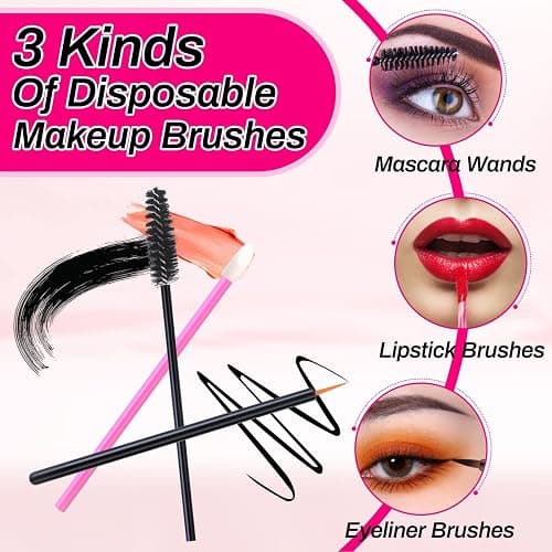 Disposable Makeup Accessories: Triangle Puffs, Mascara Wands, Lip Applicators, Liner Brushes - Tools for Makeup Artist Supplies thumbnail 5