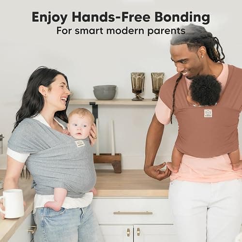 KeaBabies Baby Wrap Carrier - All in 1 Original Baby Carrier Newborn to Toddler Sling, Easy to Wear, Hands Free Bonding, Lightweight, Breathable Infant Wraps (Terracotta) thumbnail 8