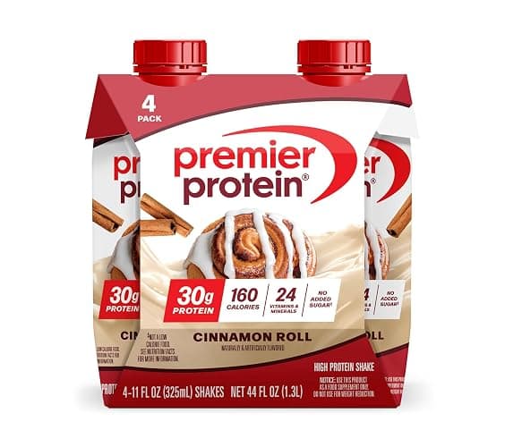 Premier Protein Shake, Cinnamon Roll, 30g Protein, No Added Sugar, 24 Vitamins & Minerals to Support Immune Health, 11 fl oz, 4 Pack (Packaging May Vary) - Image 1