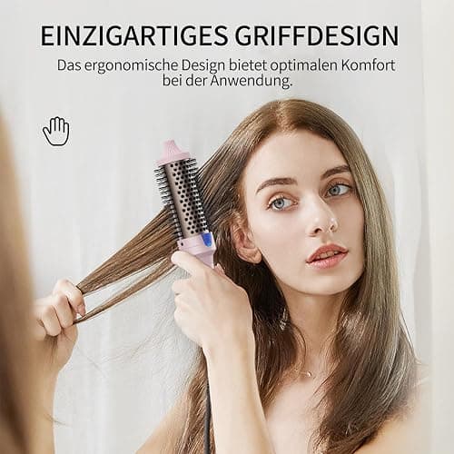 K&K Stylingbürsten K&K Thermobürste Keratin Thermal Brush Protect Beheiztes Fass Heiße Haarbürste, Ionisch Glatt Scheinen Volumen Kamm, Haarglätter Lockenwickler Styling Tool, Dual Spannung thumbnail 6