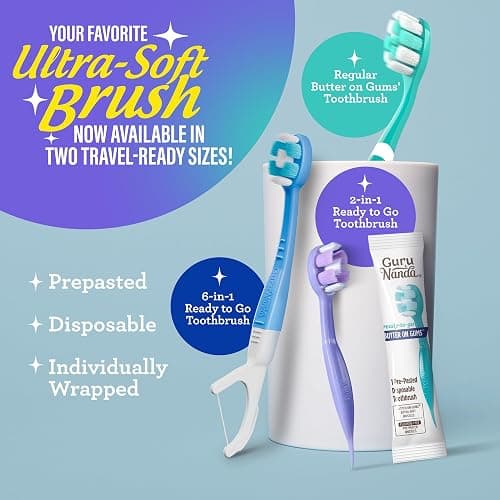 GuruNanda Butter On Gums Toothbrush, ADA Accepted, with 8000+ Ultra Soft Softex Bristles for Sensitive & Receding Gums, Perfect for Whiter Teeth, 8 Ct thumbnail 9