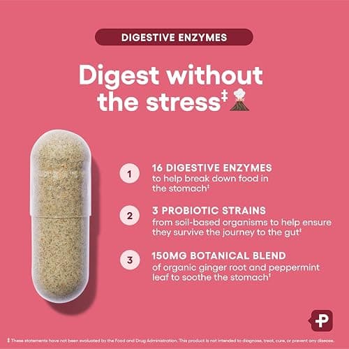 Physician's CHOICE Digestive Enzymes for Bloating & Digestion - Fast-Acting 16 Enzyme Formula with Organic Prebiotics & Probiotics for Gut & Digestive Health - Meal Time Discomfort Relief - 60 CT thumbnail 4