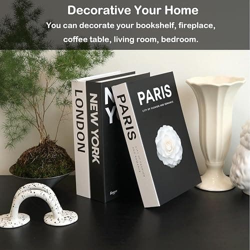 Fabiacci Decorative Books for Home Decor,Set of 3 Stylish Fake Books of Room Books Decor Aesthetic,for Coffee Table Decor,Living Room, Table, Shelf Decor,Modern Hardcover Stacked Display Books thumbnail 3