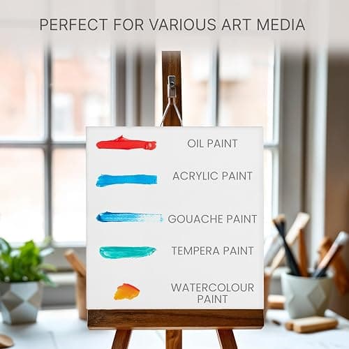 Belle Vous 24 Pack Blank Canvas - 15 x 15cm (6 x 6 inches) - Pre Stretched Canvas Panel Boards - Suitable for Acrylic and Oil Painting Also for Sketching and Drawing thumbnail 6