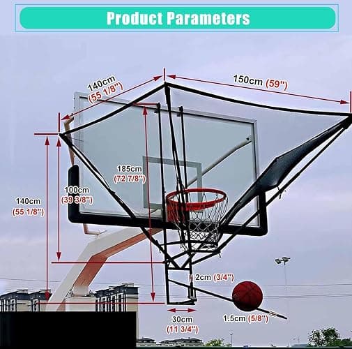 XQZMZSCP Basketball Shot Return NET Apparatus with 180° Rotating Chute, Suspended Portable Shooting Basketball Rebounder Device thumbnail 2