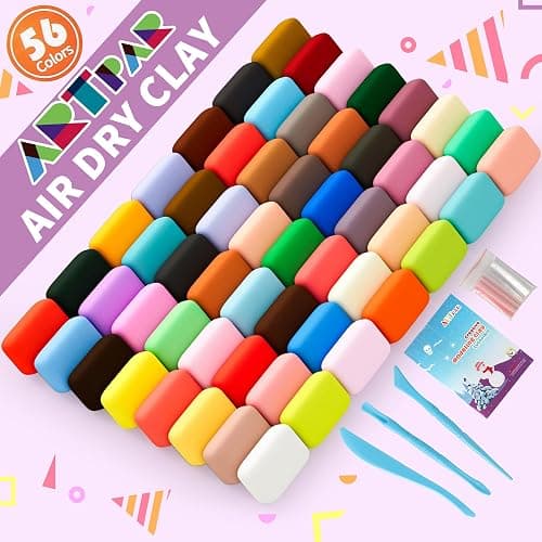 Air Dry Clay 56 Colors, Modeling Clay for Kids | Soft & Ultra Light Model Magic Clay Kit with Sculpting Tools | Safe Non-Toxic DIY Creative Projects Art and Crafts Gifts for Boys Girls thumbnail 3