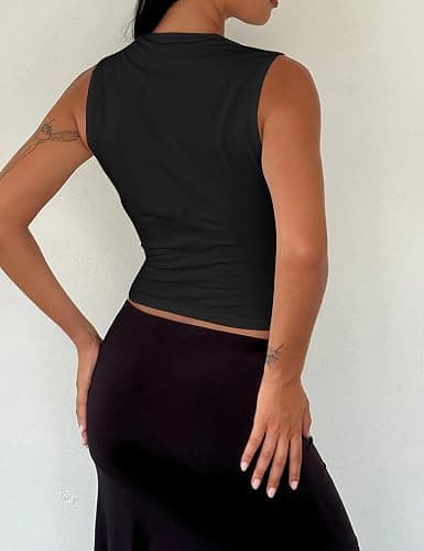 KIGRAD Women Y2k Bow Tank Top Sleeveless Scoop Neck Crop Tops Aesthetic Bow Cami Shirts Preppy Clothes Summer Going Out thumbnail 2
