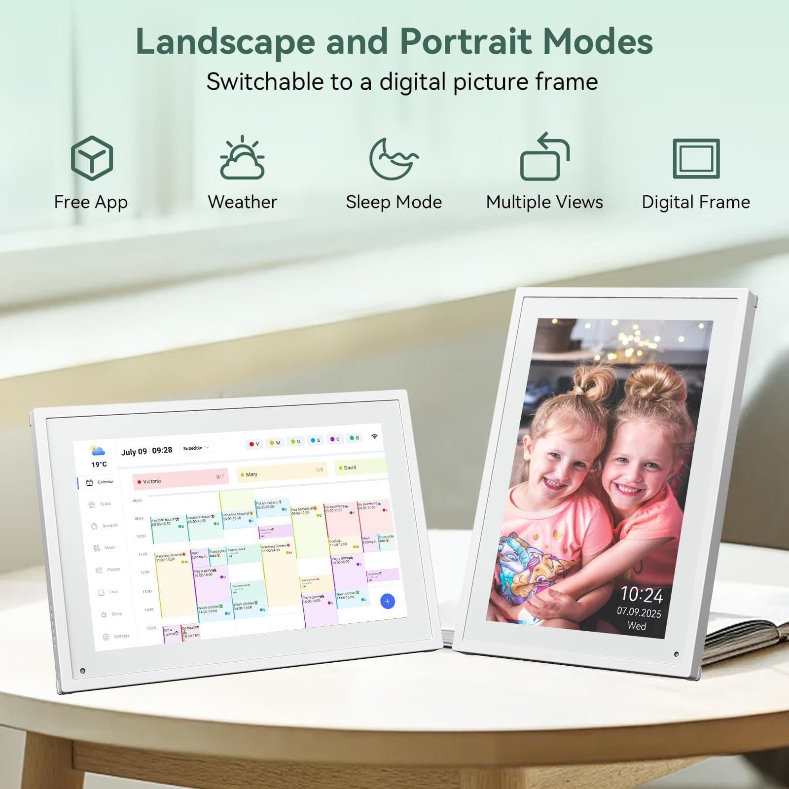 10.1" Smart Digital Calendar, Two - Way Sync with Phones,Chore Charts,Achievement Rewards, AI Meal Planning,Smart Touchscreen Interactive Display for Family Schedules and Cloud Photo thumbnail 5