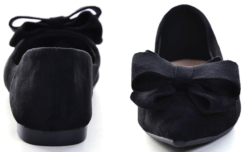 SAILING LU Womens Bowknot Ballet Flats Pointy Toe Casual Flat Shoes Suede Dressy Wear to Work Slip-Ons Moccasins thumbnail 3