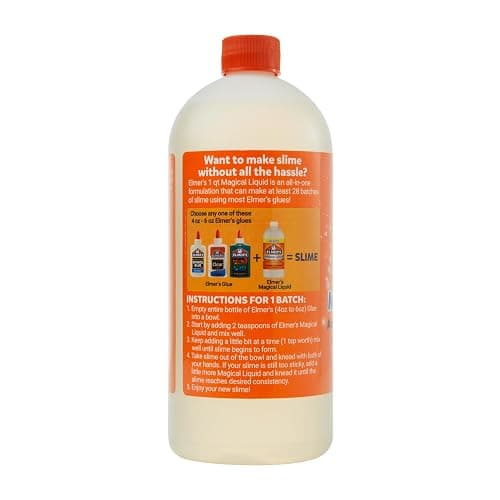 Elmer's Magical Liquid, Slime Activator Solution, Safe and Washable, 1 Quart - Updated Formula for Double the Slime Output thumbnail 6