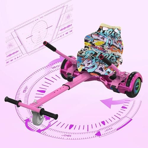 MEGA MOTION Hoverboard 6.5 inch with Hoverkart for children and teenagers, self-balancing Eclectic Scooter easy to control, non-slip, LED lights, Bluetooth speaker. thumbnail 3