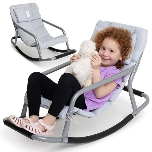 Special Supplies Sensory Rocking Chair for Kids - Comfortable Kids Rocker- Versatile Floor Chair with Soft Fabric and Stability for Playroom, Bedroom, or Nursery (Ages 3+) - Grey - Image 1