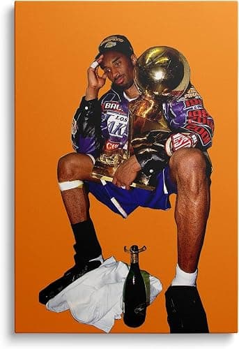 Kobe Bryant Poster, Mamba Mentality Canvas Wall Art, Kobe Bryant Canvas Framed, Black Mamba, NBA Poster, Basketball Poster (8"x12") - Image 1
