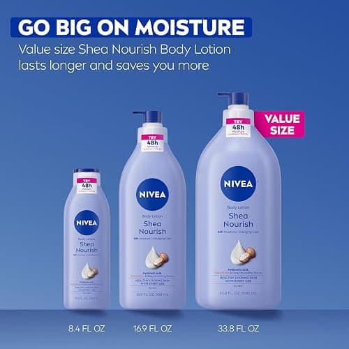 NIVEA Shea Nourish Body Lotion with Shea Butter & Hyaluronic Acid, 33.8 Oz thumbnail 8