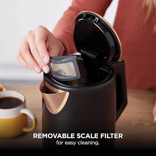 Ninja Perfect Temperature Kettle, LED Display, Black & Copper, KT200UKCP | 1.7L, Easy to Use Kettle with Rapid Boil and Temperature Control & Hold thumbnail 9