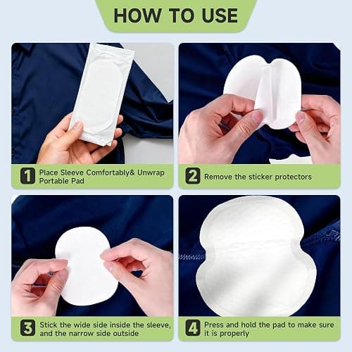 Armpit Sweat Pads, 120 PCS Underarm Sweat Pads for Women and Men, Disposable & Non-Visible Underarm Pads, Extra Adhesive & Comfortable, Sweat Shield Protection for All-Day Freshness thumbnail 5