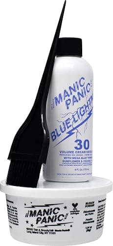 MANIC PANIC Blue Lightning Hair Bleach Kit - 30 Volume Developer + Bleach Powder Hair Lightener Lifts up to Five Levels And Eliminates Orange Tones - Vegan And Cruelty Free thumbnail 2