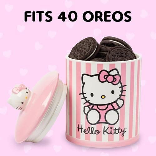 Silver Buffalo Sanrio Hello Kitty Pink Ceramic Cookie Snack Jar (Medium) thumbnail 3