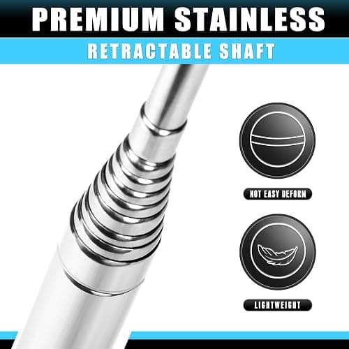 CHAMPKEY Performance Golf Ball Retriever Single Sided - Thicken Stainless Steel Shaft with Rubber Grip Golf Retriever - Available in 9Ft / 12Ft / 14.5Ft / 16.3Ft thumbnail 4