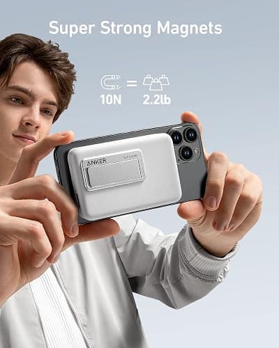 Anker 633 Magnetic Battery, 10,000mAh Foldable Wireless Portable Charger, 20W USB-C Power Delivery Power Bank with Stand, Magsafe-Compatible for iPhone 16/15/14/13/12 Series thumbnail 6