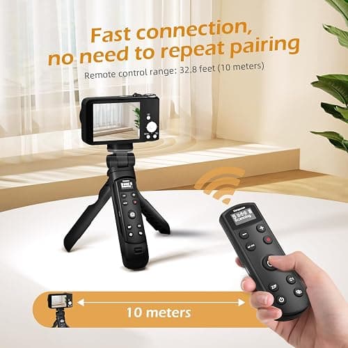 (Auris) for Sony Tripod Wireless Shooting Grip with Shutter Release - Mini-Tripod with Rechargeable Remote Control for ZV-E10/ZV-E1/ZV-1/ZV-1F/RX100 VII/RX0 II/A6700/A6400/A6600/A7 III/FX3/FX30 - for Vlogging thumbnail 6