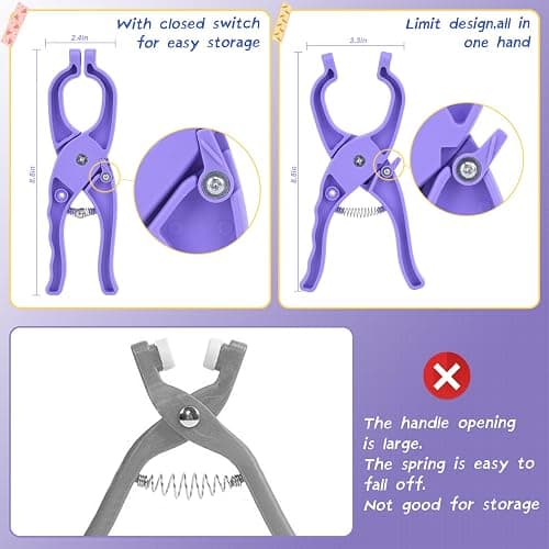Safety Eye Tool for Crochet, 5-30mm Safety Eyes Installer for Dolls | Easy safety eye installer for crochet dolls, fits 5-30mm eyes, protects fingers, saves time, simplifies amigurumi toy making thumbnail 2