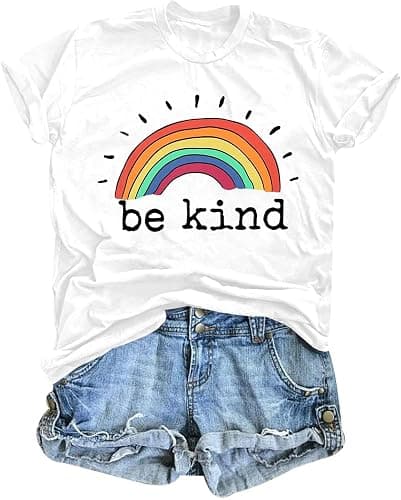 Kindness Shirts for Women Be Kind Positive T-Shirts Choose Kindness Floral Graphic Tees Short Sleeve Tops - Image 1