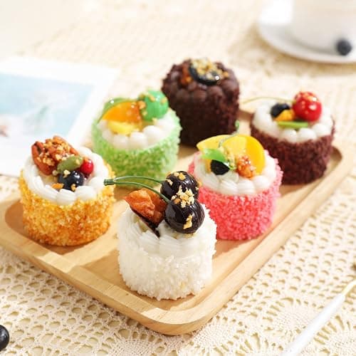 Joeabor 6 Pack Fake Cupcakes, Artificial Cupcakes for Display, Faux Cake Décor, Realistic Fake Artificial Food for Display, Fake Desserts Pastries for Decoration thumbnail 4