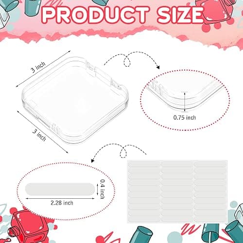 AceOrbit Press on Nail Boxes with 180 Pcs Adhesive Double Sided Tape Acrylic Press on Nail Packaging Cases Transparent Storage Case Organizer for Display Art Salon Supplies(Clear,48 Pcs) thumbnail 2