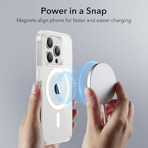 ESR for iPhone 14 Pro Max Case, Compatible with MagSafe, Shockproof Military-Grade Protection, Yellowing Resistant, Magnetic Classic Hybrid Case (HaloLock), Clear - iPhone 14 Pro Max - B-Clear thumbnail 3