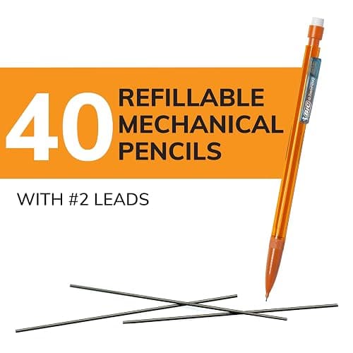 BIC Xtra Smooth Mechanical Pencil, 0.7 mm Medium Point, Refillable and Retractable, 40-Count Pack thumbnail 4