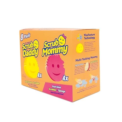Scrub Daddy 4 Scrub Daddy Sponges & 4 Scrub Mommy Kitchen Sponges - Scratch-Free for Dishes & Multipurpose Cleaning - BPA Free & Made with Polymer Foam - Stain & Odor Resistant (8 Pack) thumbnail 2