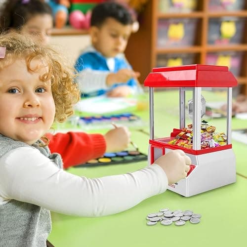 Trintion Mini Claw Candy/Sweet Grabber Machine for Kids Party Arcade Machine for Chocolate Small Toys Treats Claw Machine Game Prize Sweet Dispenser Grab Machine Coins Included (30.5cm x 22cm x 17cm) thumbnail 2