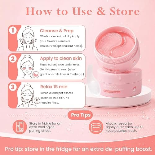 5000ppm PDRN Under Eye Patches - Salmon DNA Collagen Eye Mask, 60 Ct | with Niacinamide for Dark Circles, Puffiness & Fine Lines -Hydrogel Eye Gels for Tired Eyes, Self Care Gift for Women thumbnail 6