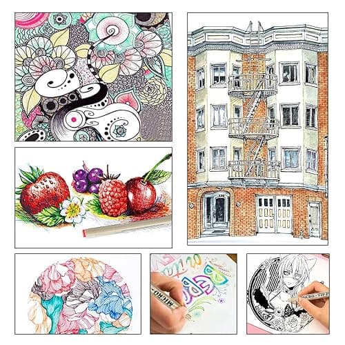 Shuttle Art 18-Pack Micro-line Pens - 11 Waterproof Archival Ink Colors in 0.3MM Felt Tip & 7 Blacks in 0.15-0.5MM For Journaling, Illustrating & Drawing thumbnail 9