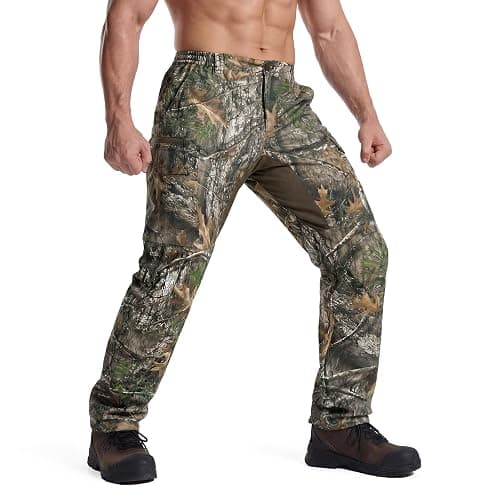 LOOGU Camo Hunting Pants for Men Water-Resistant Quiet & Matte Turkey Hunting Camo Pants for Men with 6 Pockets - Image 1