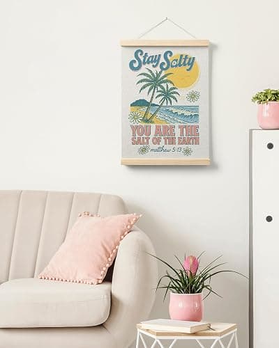 FGFK Summer Tropical Beach Christian Poster Hanger Frame, Beachy Room Decor Aesthetic, Stay Salty Bible Verse Posters Prints Wall Art Decor for Living Room Bedroom Home, 12x16 Inch thumbnail 7