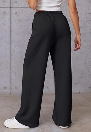 ATHMILE Womens Wide Leg Sweatpants High Waisted Baggy Pants Fashion Teen Girl Drawstring Athletic Joggers thumbnail 5